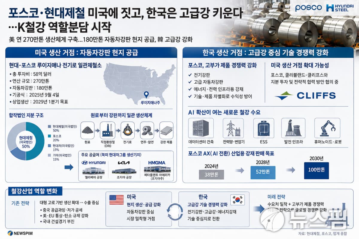 포스코·현대제철, 미국 현지 생산 전환